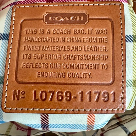 COACH Bleecker Heritage Canvas Tote & Matching Tattersall Wristlet 2007 - Picture 4 of 16